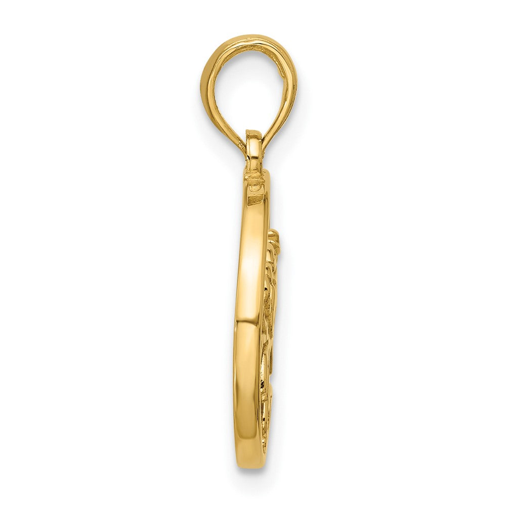 Polished Round Cancer Pendant - WBC
