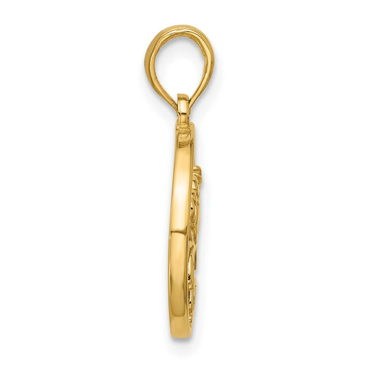 Polished Round Cancer Pendant - WBC