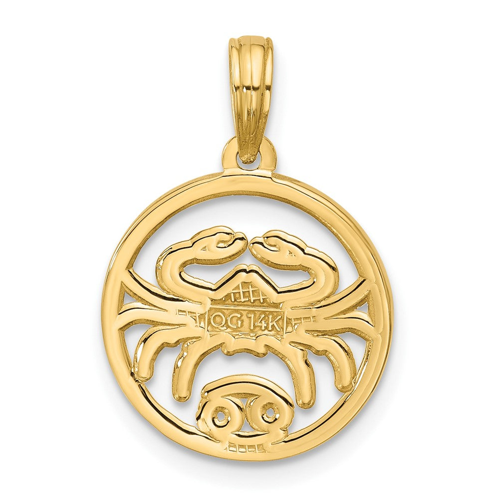 Polished Round Cancer Pendant - WBC