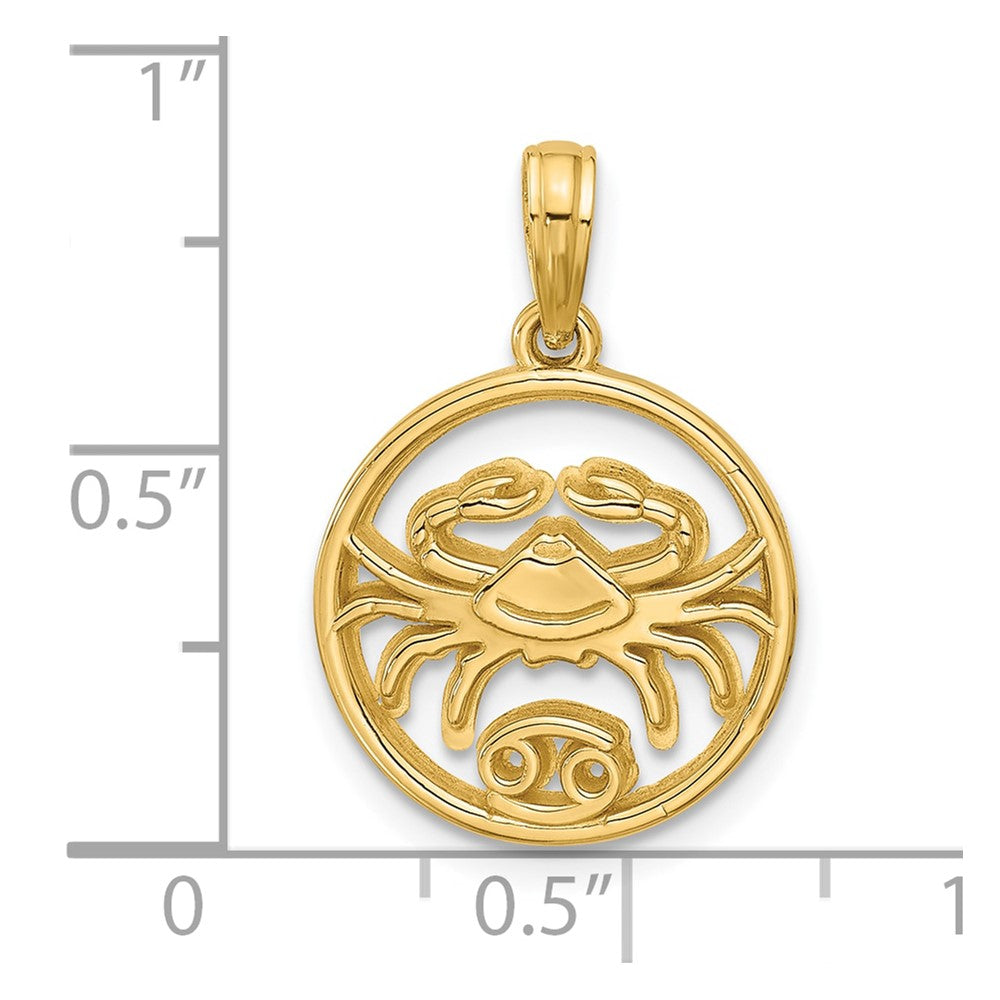 Polished Round Cancer Pendant - WBC