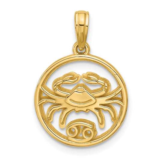 Polished Round Cancer Pendant - WBC