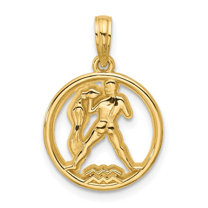 Polished Round Aquarius Pendant - WBC