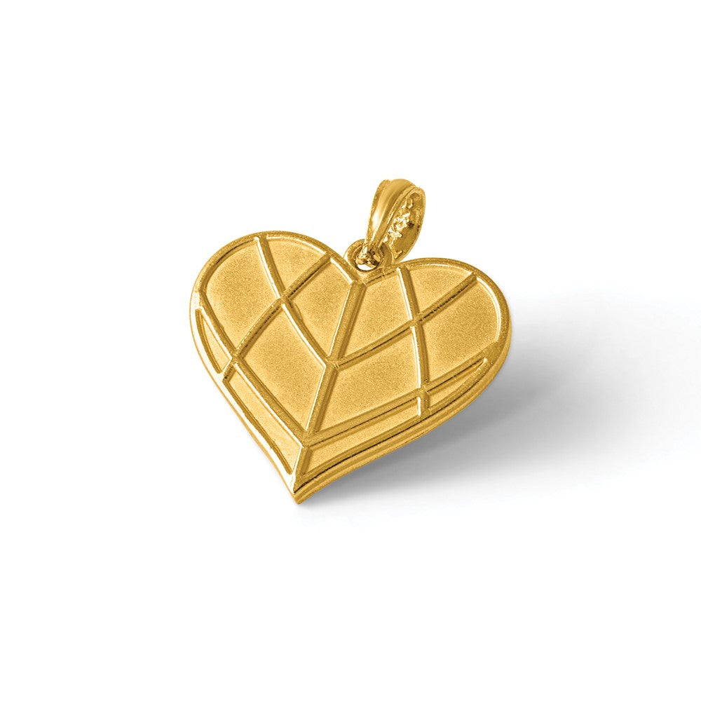 Polished Grooved Heart Pendant - WBC