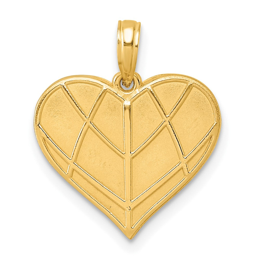 Polished Grooved Heart Pendant - WBC
