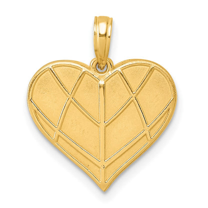 Polished Grooved Heart Pendant - WBC