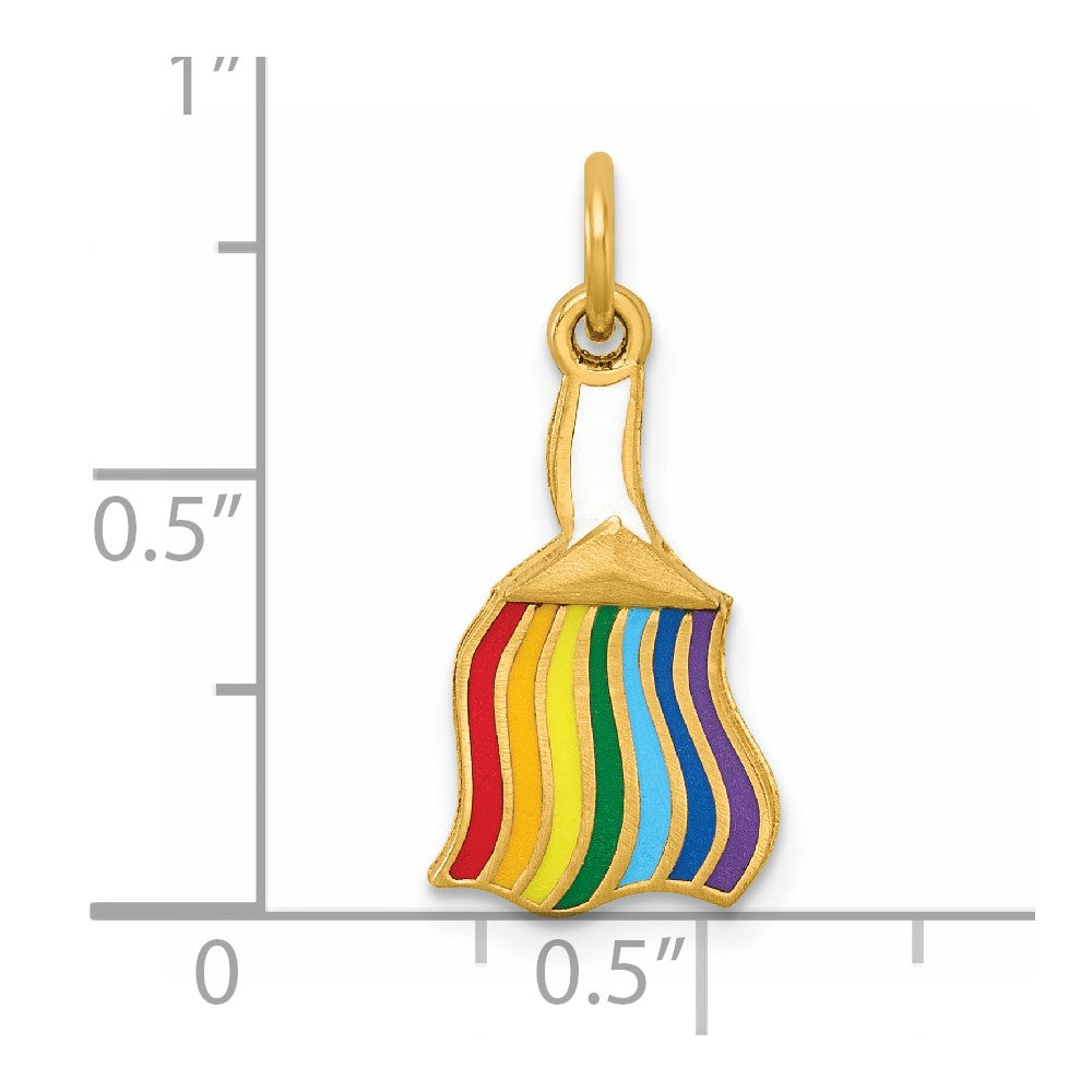 Polished Enameled Rainbow Brush Pendant - WBC