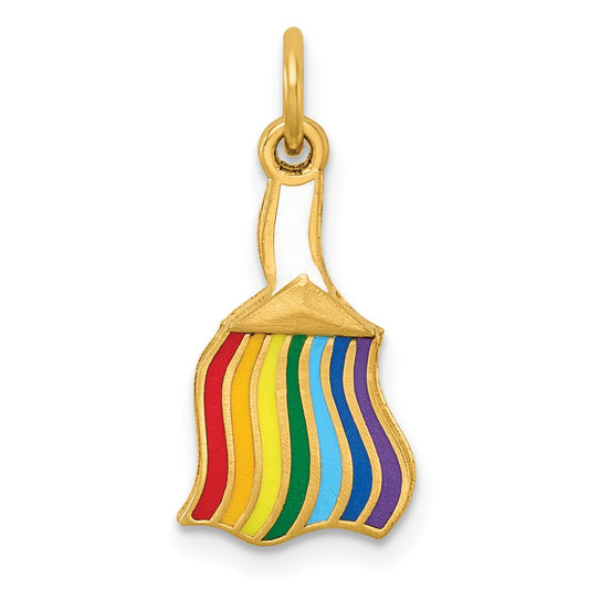 Polished Enameled Rainbow Brush Pendant - WBC