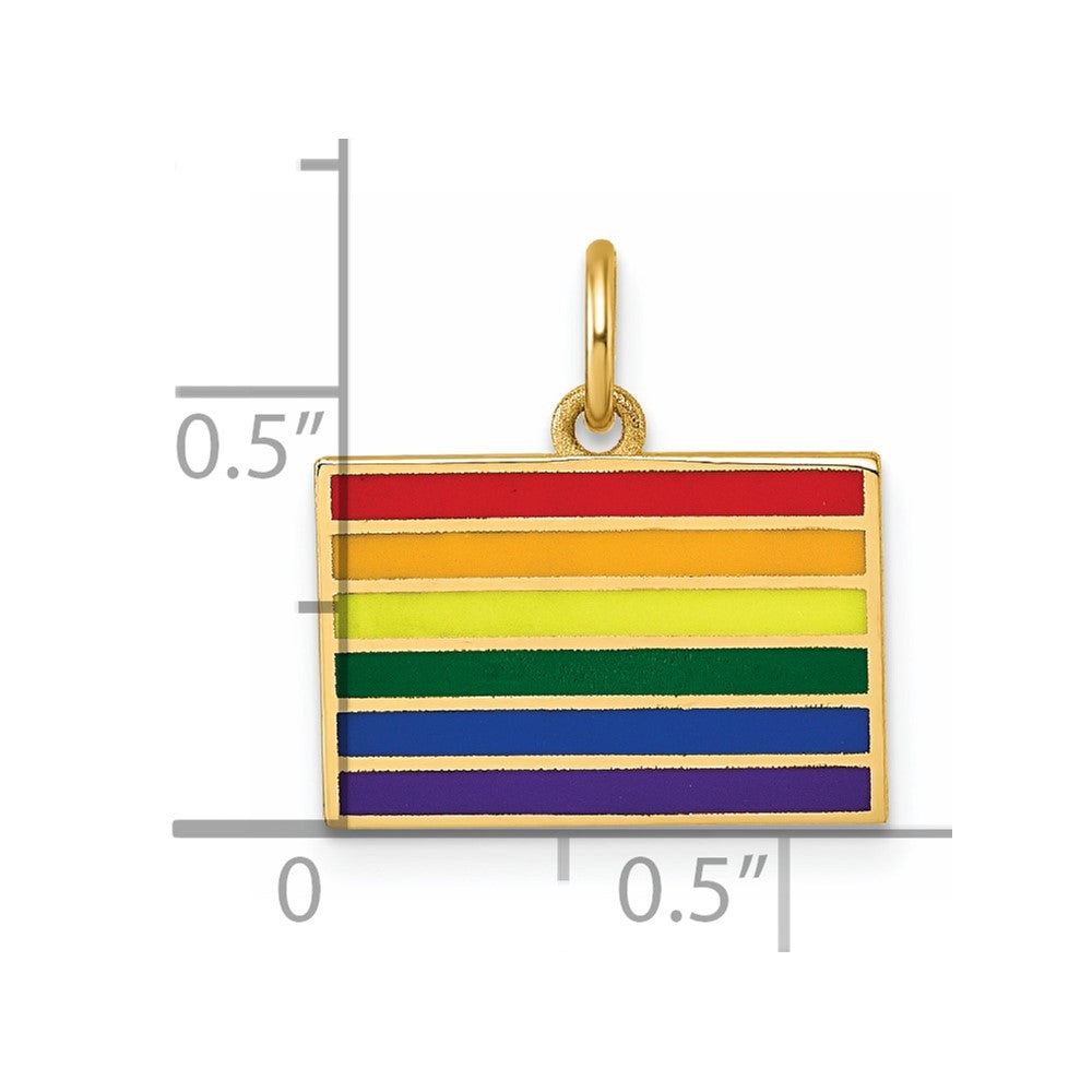 Polished Enameled Rainbow Flag Pendant - WBC