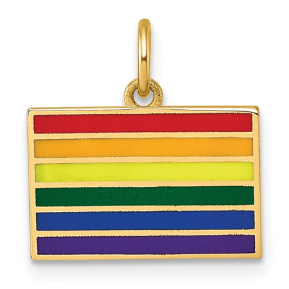 Polished Enameled Rainbow Flag Pendant - WBC