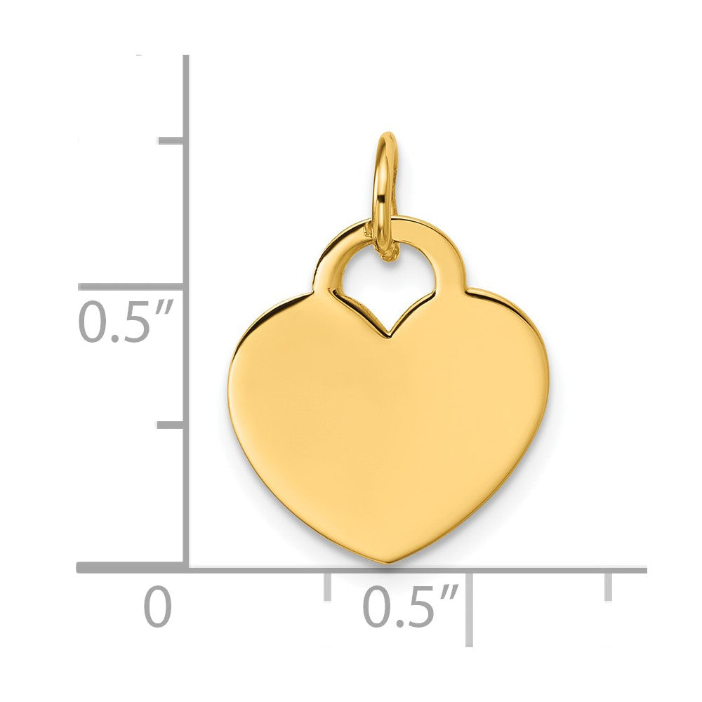 Polished Engravable Heart Disc Pendant - WBC