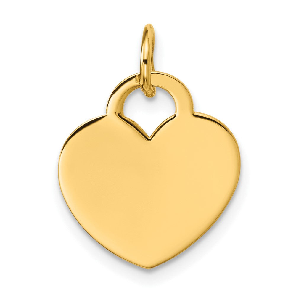 Polished Engravable Heart Disc Pendant - WBC