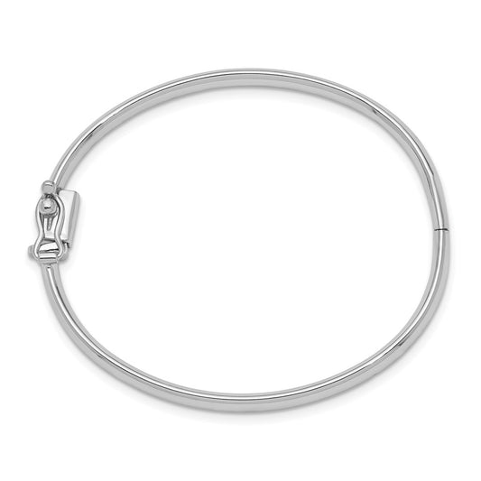 Polished Hinged Safety Clasp Baby Bangle - WBC