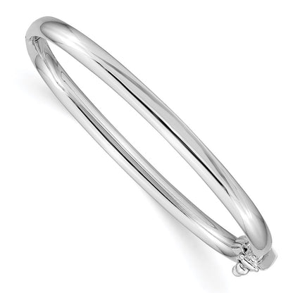 Polished Hinged Safety Clasp Baby Bangle - WBC