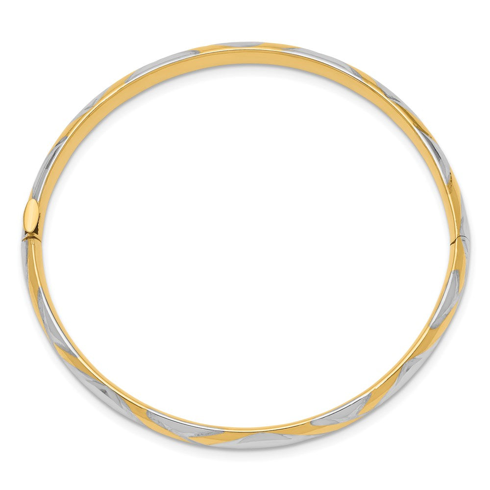 and Rhodium 3/16 Criss-Cross Hinged Childrens Bangle - WBC