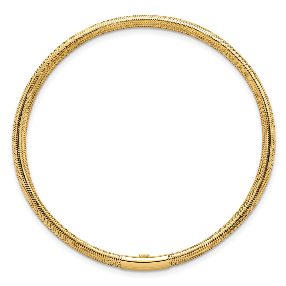 Polished Three Strand Mesh Stretch Round Bracelet - WBC