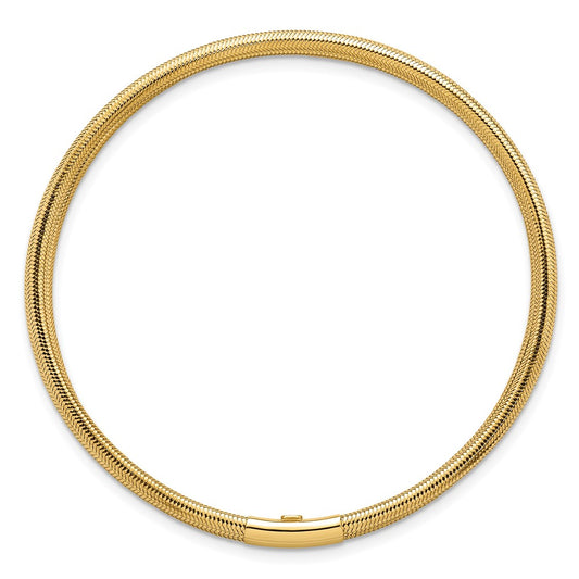 Polished Three Strand Mesh Stretch Round Bracelet - WBC