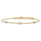 Two-Tone Polished Diamond-cut Round and Square Beaded Bracelet with Extension - WBC