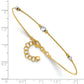 Two-Tone Polished Diamond-cut Round and Square Beaded Bracelet with Extension - WBC