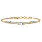 Two-Tone Polished Diamond-cut Double Strand Beaded Bracelet with Extension - WBC