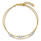 Two-Tone Polished Diamond-cut Double Strand Beaded Bracelet with Extension - WBC