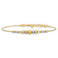 Two-Tone Polished Diamond-cut Round and Square Beaded Bracelet with Extension - WBC