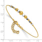 Two-Tone Polished Diamond-cut Round and Square Beaded Bracelet with Extension - WBC