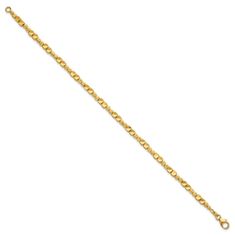 Polished Diamond-cut and Square Beaded Bracelet - WBC