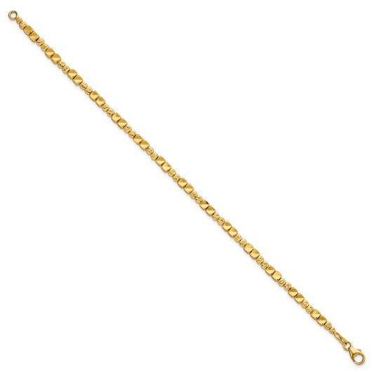Polished Diamond-cut and Square Beaded Bracelet - WBC
