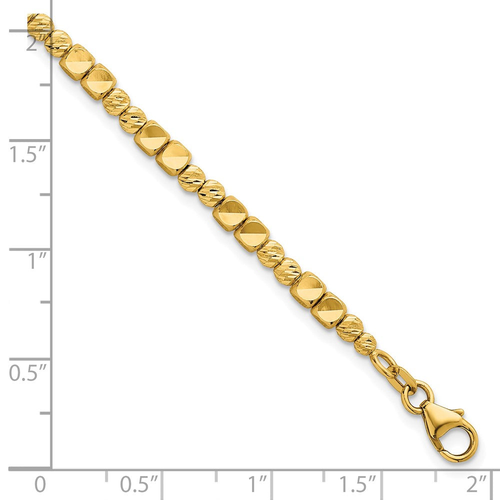 Polished Diamond-cut and Square Beaded Bracelet - WBC