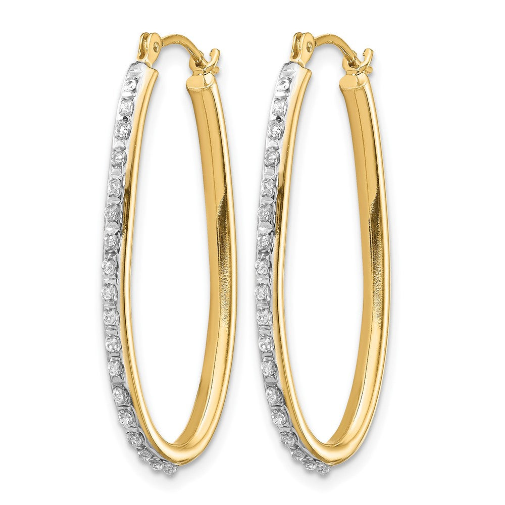 Diamond Fascination Diamond Dust/Accent Oval Twist Hoop Earrings - WBC