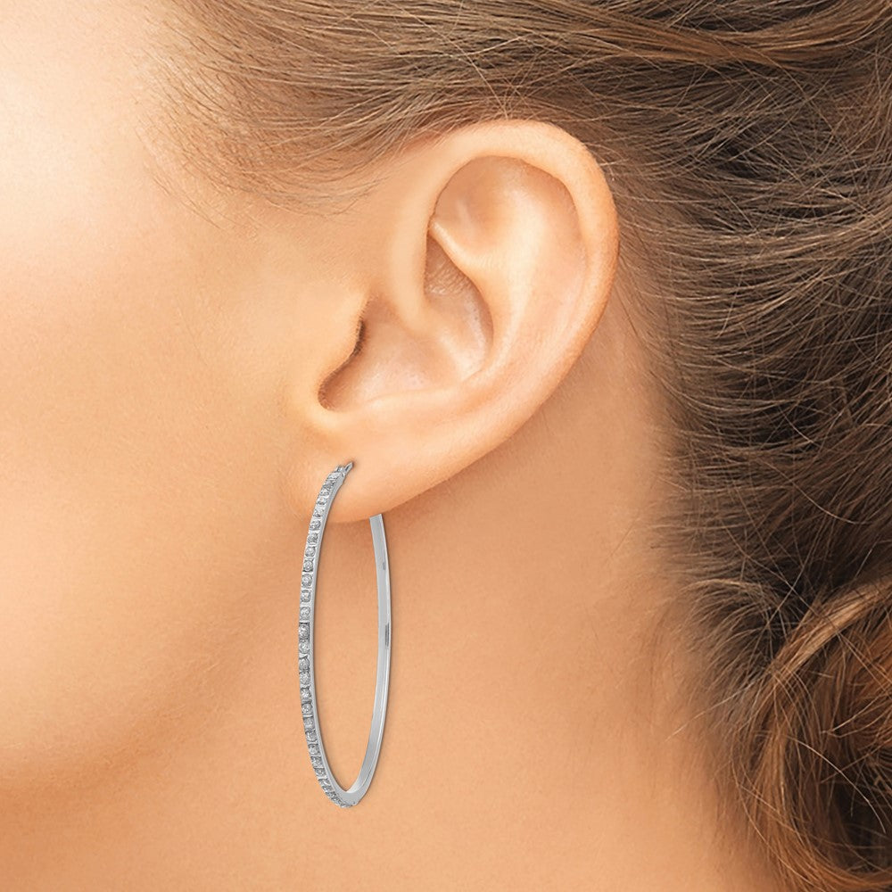 Diamond Fascination Diamond Dust/Accent Round Hoop Earrings - WBC