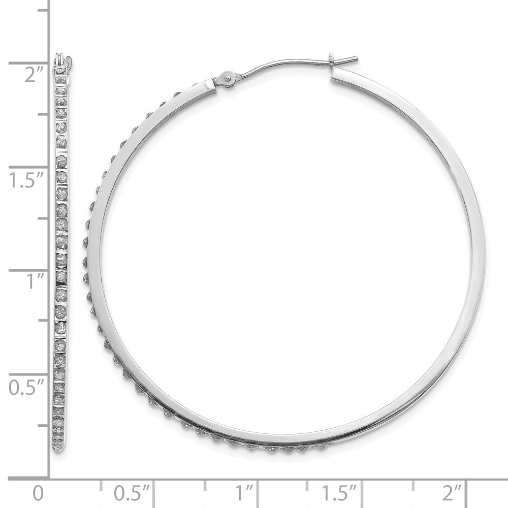 Diamond Fascination Diamond Dust/Accent Round Hoop Earrings - WBC