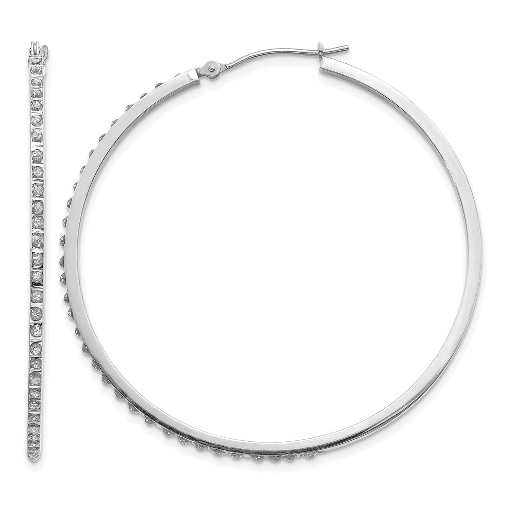 Diamond Fascination Diamond Dust/Accent Round Hoop Earrings - WBC