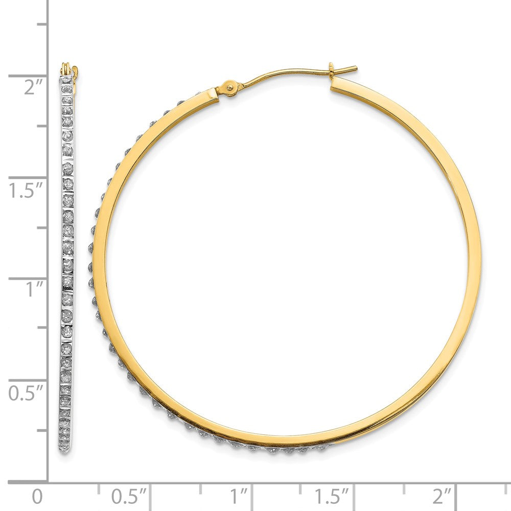 Diamond Fascination Diamond Dust/Accent Round Hoop Earrings - WBC