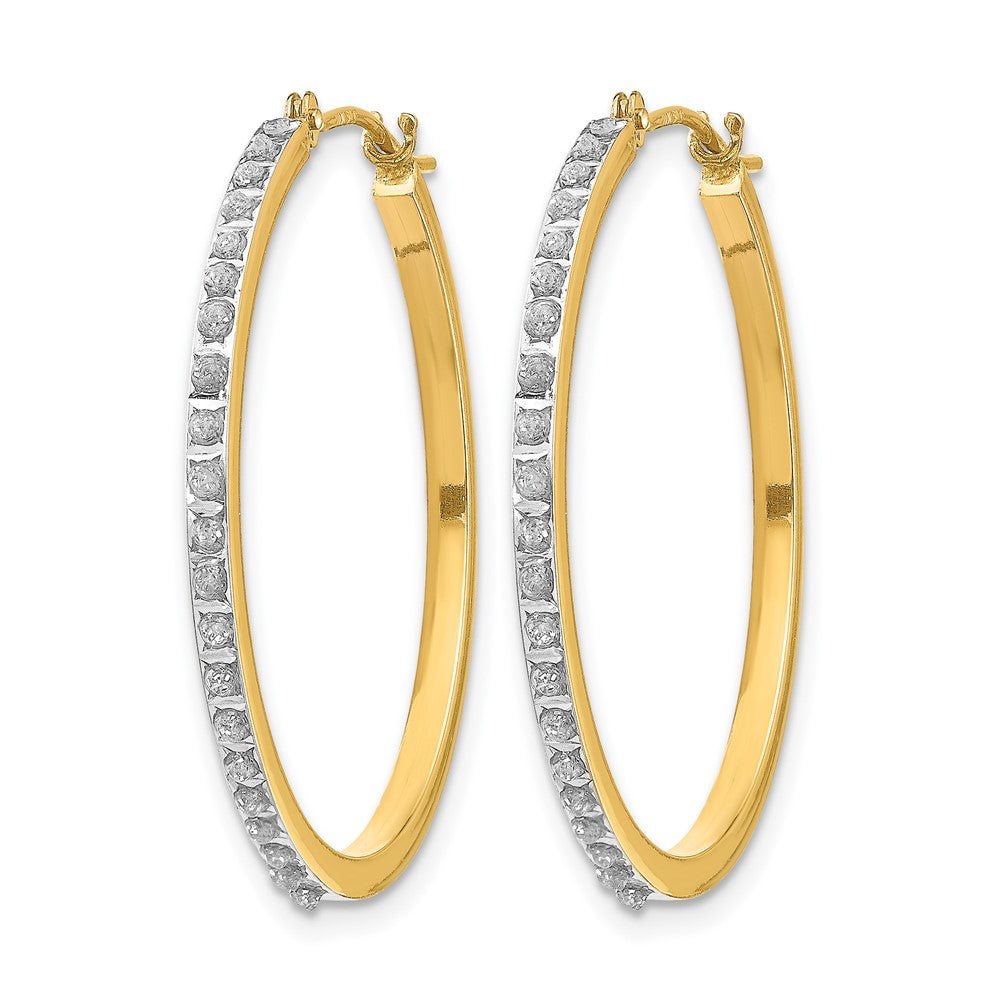 Diamond Fascination Diamond Dust/Accent Round Hoop Earrings - WBC