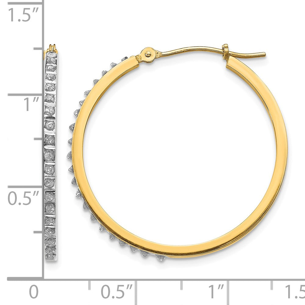 Diamond Fascination Diamond Dust/Accent Round Hoop Earrings - WBC