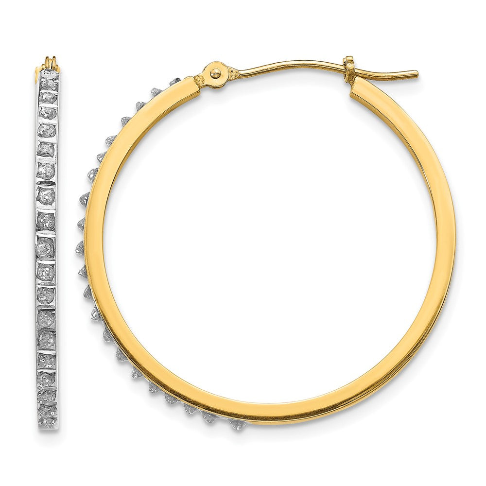 Diamond Fascination Diamond Dust/Accent Round Hoop Earrings - WBC