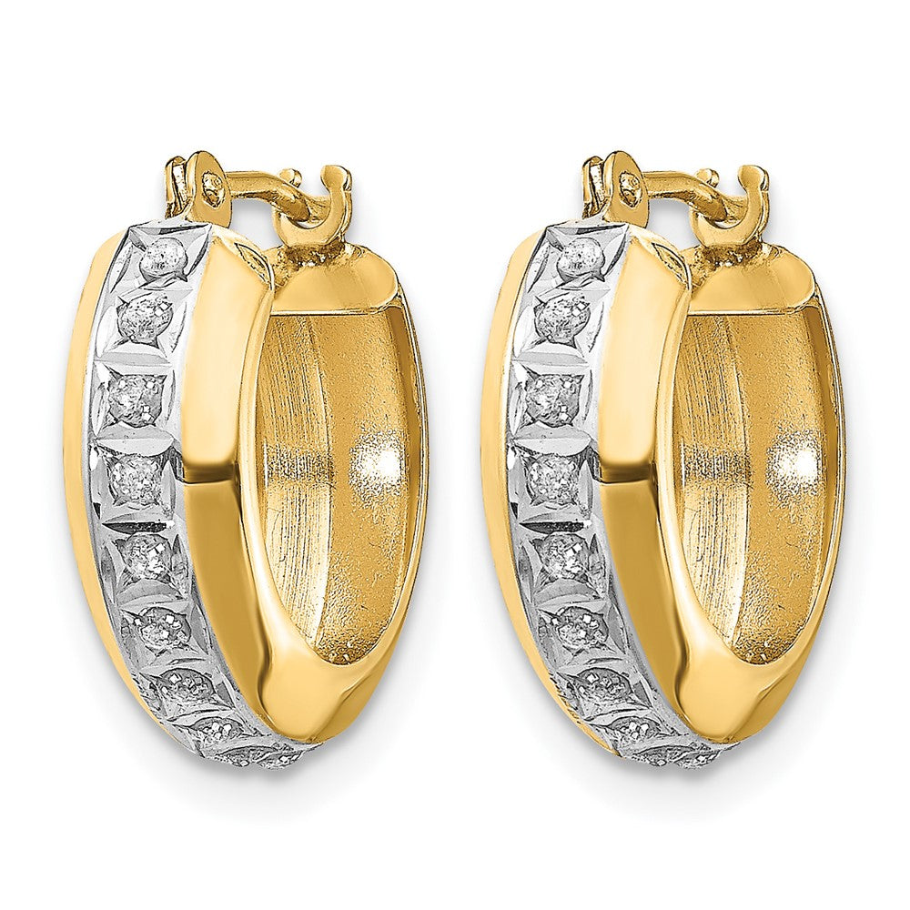 Diamond Fascination Daimond Dust/Accent Round Hoop Earrings - WBC