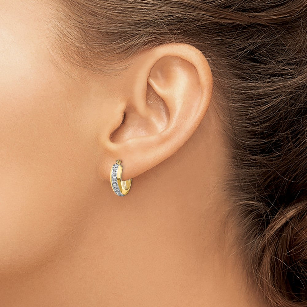 Diamond Fascination Daimond Dust/Accent Round Hoop Earrings - WBC