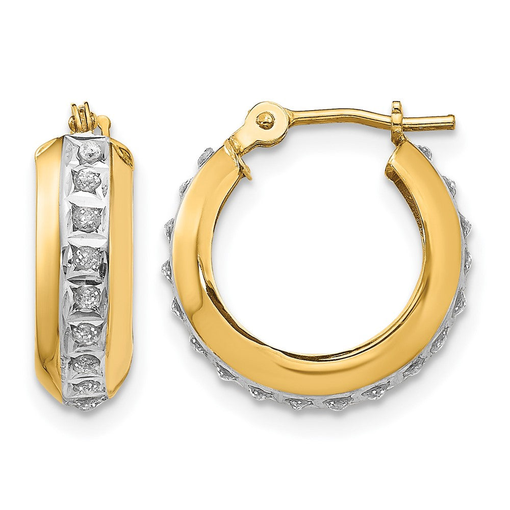 Diamond Fascination Daimond Dust/Accent Round Hoop Earrings - WBC