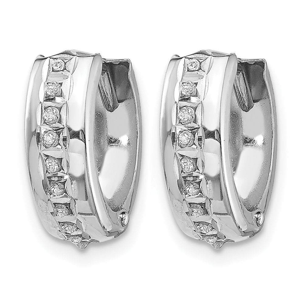 Diamond Fascination Diamond Dust/Accent Round Hinged Hoop Earrings - WBC