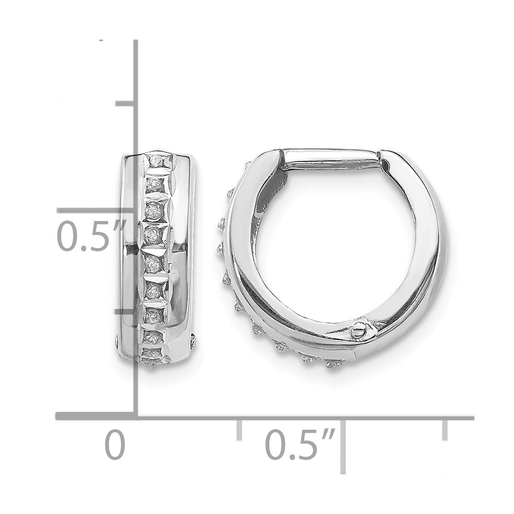 Diamond Fascination Diamond Dust/Accent Round Hinged Hoop Earrings - WBC