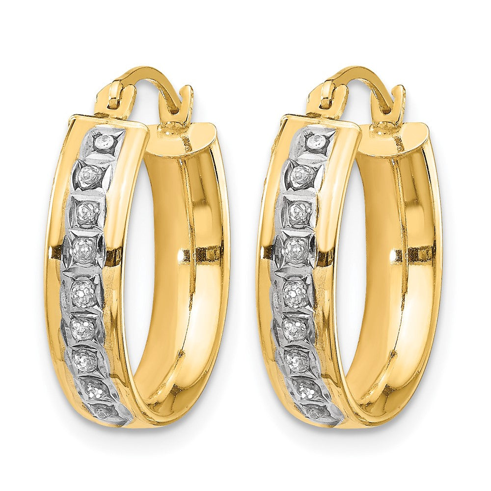 Diamond Fascination Diamond Dust/Accent Round Hoop Earrings - WBC