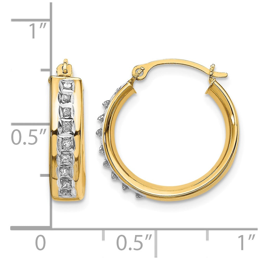 Diamond Fascination Diamond Dust/Accent Round Hoop Earrings - WBC