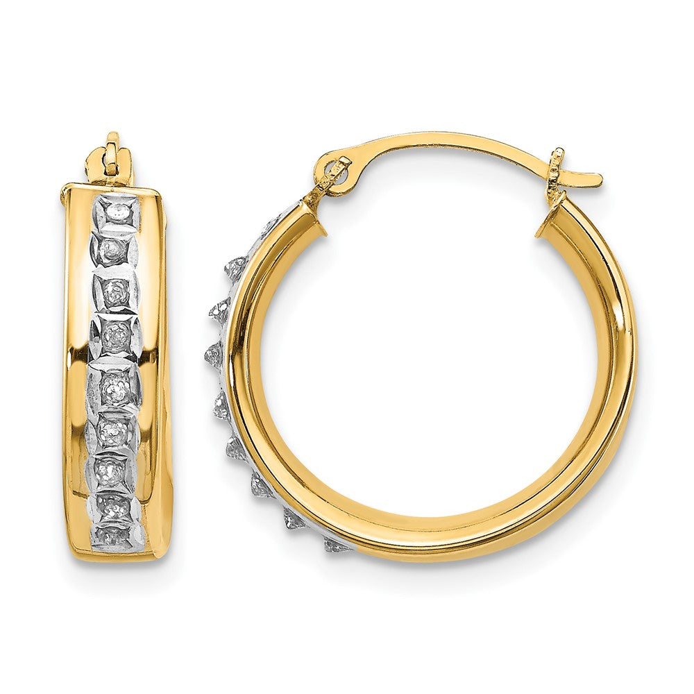 Diamond Fascination Diamond Dust/Accent Round Hoop Earrings - WBC
