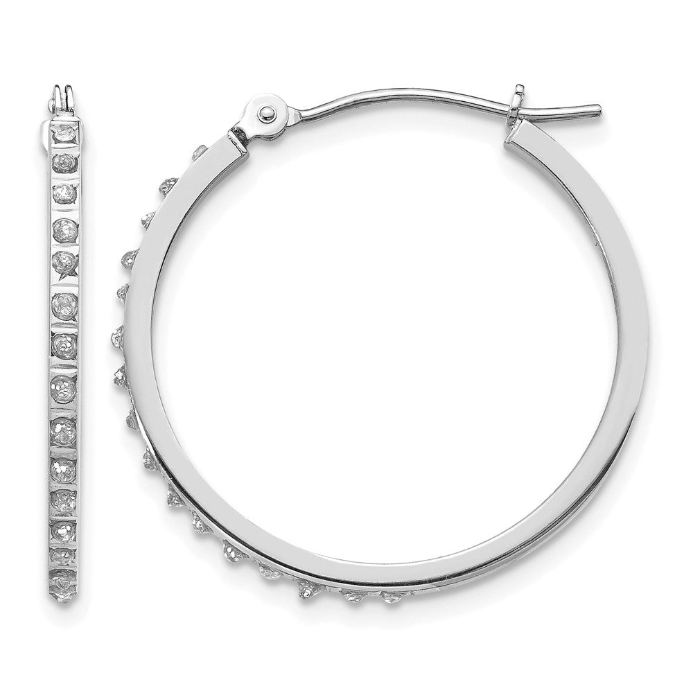 Diamond Fascination Diamond Dust/Accent Round Hoop Earrings - WBC