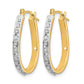 and Rhodium Diamond Fascination Diamond Dust/Accent Oval Hoop Earrings - WBC