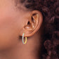 and Rhodium Diamond Fascination Diamond Dust/Accent Oval Hoop Earrings - WBC
