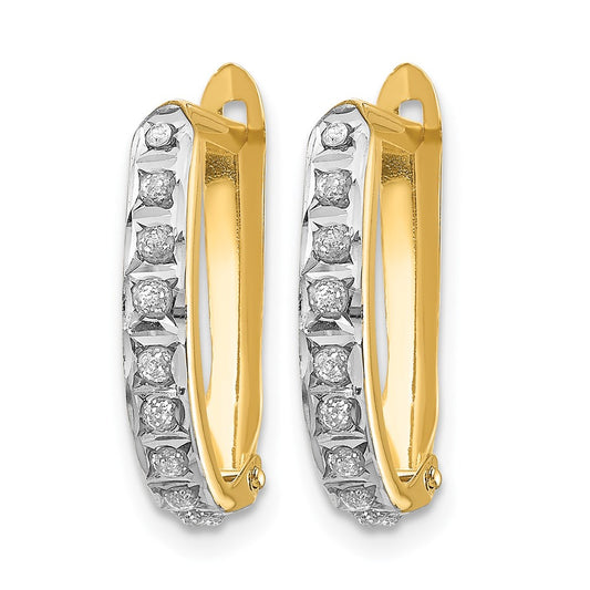Diamond Fascination Diamond Dust/Accent Oval Hinged Hoop Earrings - WBC