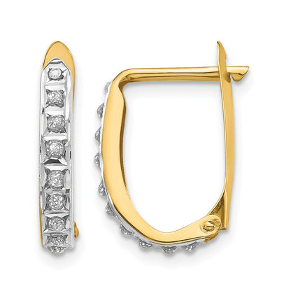 Diamond Fascination Diamond Dust/Accent Oval Hinged Hoop Earrings - WBC
